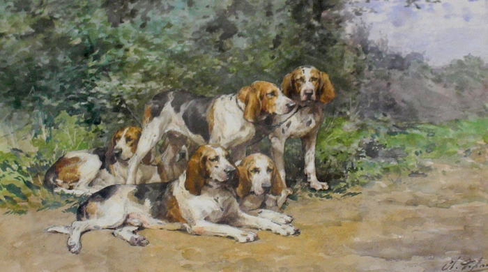 Relais de chiens, tableau exposé au château d'Azay-le-Ferron (Photo : courtoisie) - www.chateau-azay-le-ferron.com